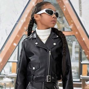 Girls Faux Leather Moto Jacket (Kids) Sz 13/14